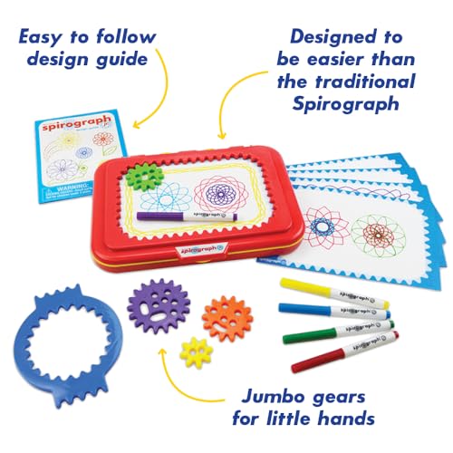 Spirograph Jr. — Jumbo Sized Gears Classic Retro Toy For Spiral Drawing Art Design Toy Kit for Smaller Hands — For Kids Ages 3 and Up - style: Original