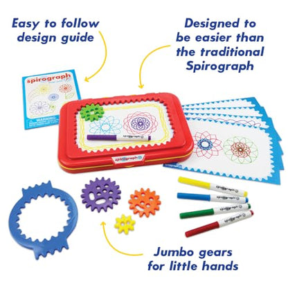 Spirograph Jr. — Jumbo Sized Gears Classic Retro Toy For Spiral Drawing Art Design Toy Kit for Smaller Hands — For Kids Ages 3 and Up - style: Original