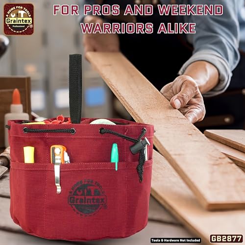 Graintex 18 Pockets Grab Bag Rip-stop Canvas Drawstring Closure, Small Part Organizer Pouch, Small Tools, Screws, Parts, Parachute Tool Bag for Efficient Storage - Burgundy - color: Burgundy