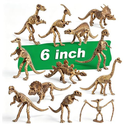 6 Inch Dinosaur Fossils Skeleton, Sandbox Digging Bones (12 Pcs)