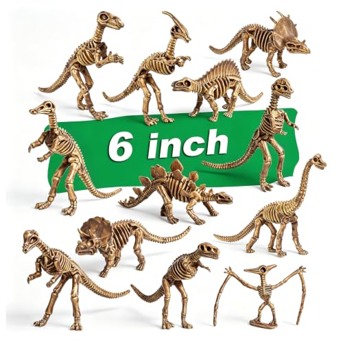 6 Inch Dinosaur Fossils Skeleton, Sandbox Digging Bones (12 Pcs)
