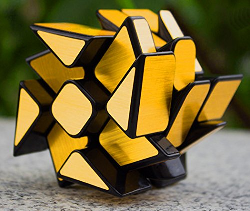 Mirror Wheel Speed Cube 3x3 Windmill Twisty Skewb Cube Puzzle Toy Gold - style: Windmill Gold