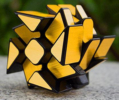 Mirror Wheel Speed Cube 3x3 Windmill Twisty Skewb Cube Puzzle Toy Gold - style: Windmill Gold