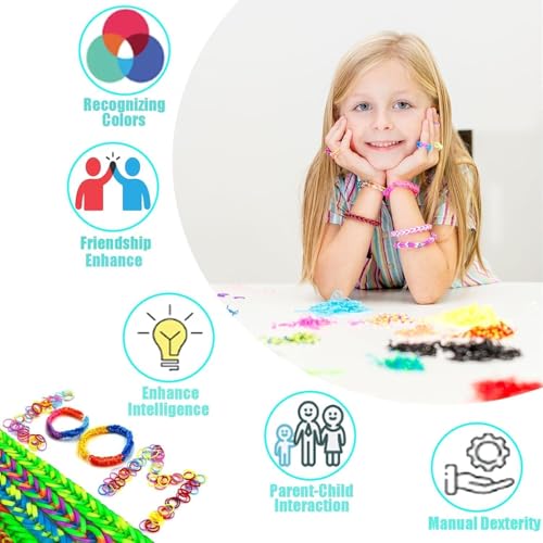 Rubber Band Bracelet Kit, 10 Colors 3000+ DIY Loom Bracelet Making for Kids - color: 10 Colors A Series