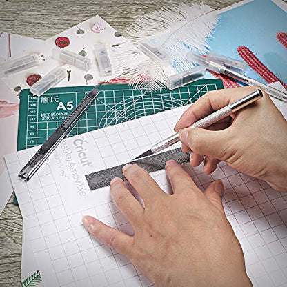 108 PCS Precision Cutter Carving Craft Hobby Knife Kit Includes Hobby Knife and Blades Stainless Steel Ruler Cutting Board for DIY Art Work Cutting, Hobby, Craft Scrapbooking Stencil