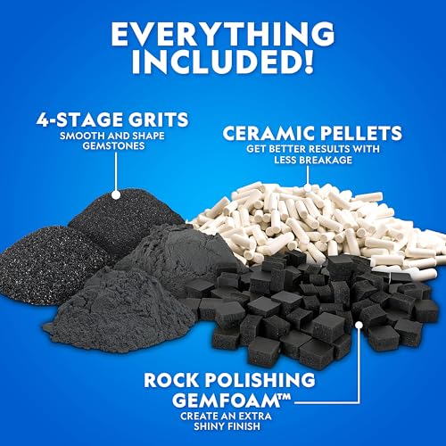 National Geographic Rock Tumbler Grit and Rock Polishing Refill Kit - style: Complete Starter Kit
