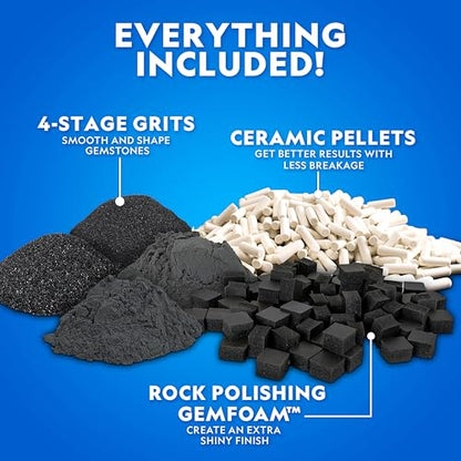National Geographic Rock Tumbler Grit and Rock Polishing Refill Kit - style: Complete Starter Kit