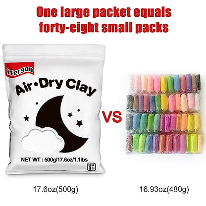 ifergoo 500g White Air Dry Clay, 1.1LBS DIY Creative Modeling Clay for Kids - color: White/500g
