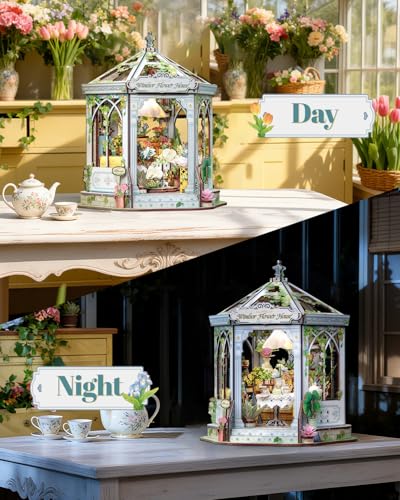 CUTEBEE DIY Miniature House Kit for Adults, Flower House Book Nook - color: Windsor Flower House