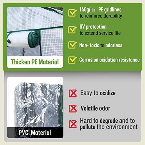 WORKPRO Mini Greenhouse, 4-Tier Portable Small Greenhouses for Outdoor Indoor with Shelves and Thicken PE Cover, White - 27" L x 19" W x 63" H, Ideal Gardening Gifts for Women Men - style: 27" L x 19" W x 63" H - 4 Tier