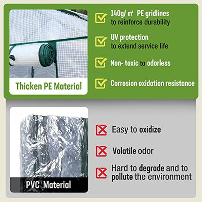 WORKPRO Mini Greenhouse, 4-Tier Portable Small Greenhouses for Outdoor Indoor with Shelves and Thicken PE Cover, White - 27" L x 19" W x 63" H, Ideal Gardening Gifts for Women Men - style: 27" L x 19" W x 63" H - 4 Tier