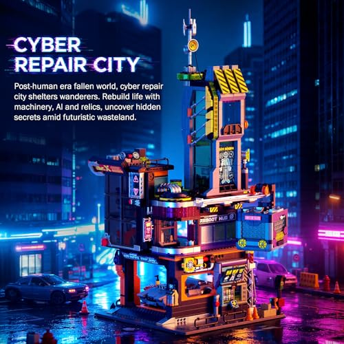 Cyber-Punk House Building Set for Adult, City Repair Station Model