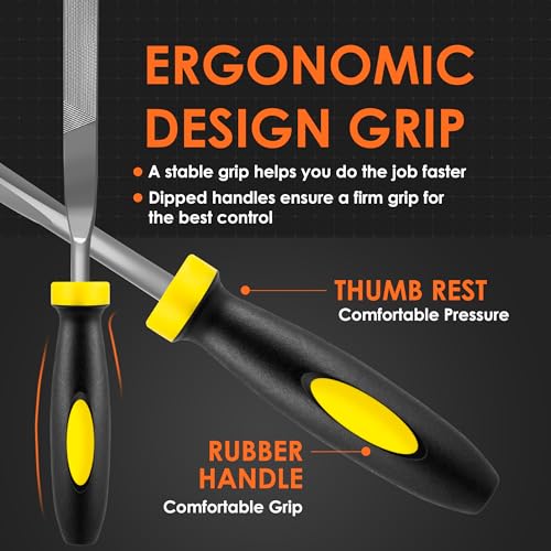 6-Piece Metal Needle File Set - Hardened Alloy Steel - color: Black-6pcs