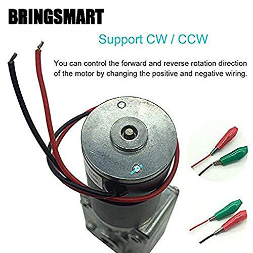 BRINGSMART 24V 470rpm DC Worm Gear Motor Self-Locking Mini Engine Turbine - size: 24V 470rpm