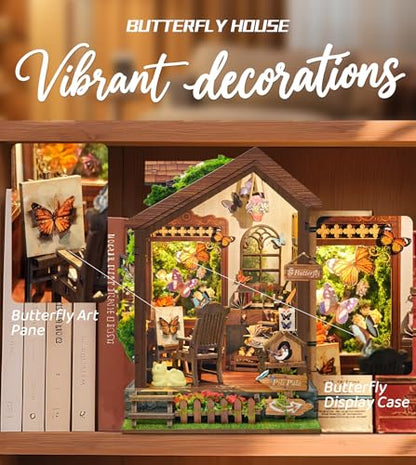 Roroom DIY Miniature House Kit, Botanical Butterfly Studio Dollhouse Kit - color: Butterfly-sq60