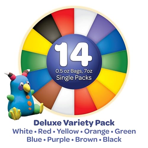 Crayola Model Magic Deluxe Variety Pack (14ct), Kids Air Dry Clay, 7oz, Bulk Modeling Clay Alternative, Gift for Kids, Ages 4+ - size: 14Ct