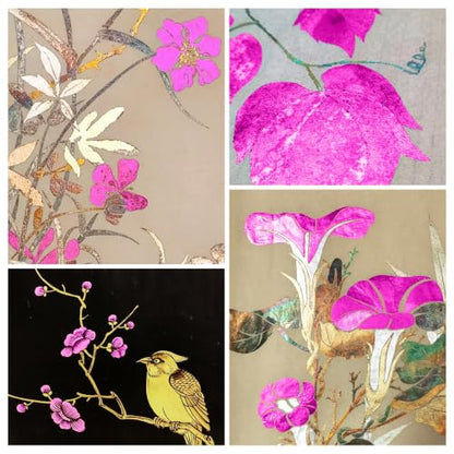 KINNO Gold Leaf Sheets for Art 300Pcs Hot Pink Gold Foil, 3.15" x 3.35" - color: 300 Sheets Hot Pink