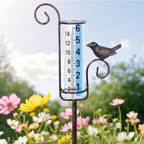 Rain Gauge Outdoor, Hummingbird Rain Gauge for Lawn, Yard and Garden - color: Hummingbird