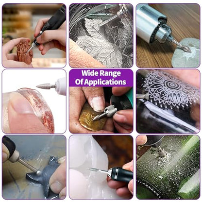 Diamond Grinding Bit Set for Dremel, Rotary Tool Grinding Cutting Wheel 1/8” Shank for Stone Glass Tile Jewelry Engraving Rock Etching Masonry Carving Metal Wood - 32Pc - style: Style 2