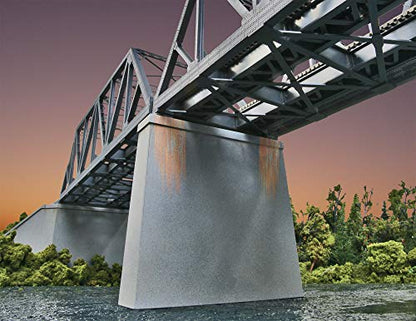 Walthers Cornerstone HO Scale Double-Track Railroad Bridge Concrete Pier 2 Pack Train Collectable Train - style: Double-Track Railroad Bridge Concrete Pier 2-Pack