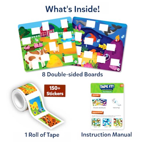 Skillmatics Puzzle Activity – Tape It Animal Sticker Puzzles