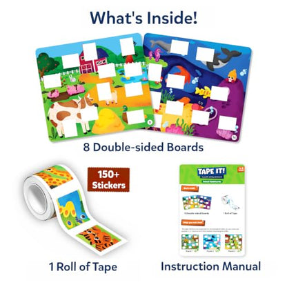 Skillmatics Puzzle Activity – Tape It Animal Sticker Puzzles