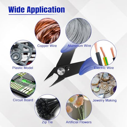 Small Wire Cutters Micro Flush Snips Zip Tie Cutter-10 Pack - size: 10 Pack