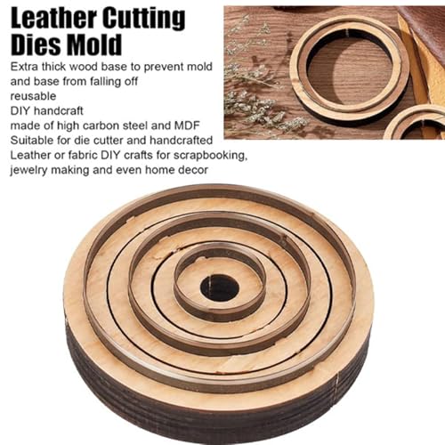 3-Piece Round Leather Cutting Die Set,Precision Cutting for Leather and Neoprene Coasters with Wooden Die-Cutting Blades. - style: Round Leather Cutting Die