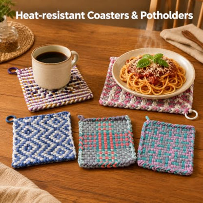 SOOHAOLISS 288PCS Cotton Loops for Potholders 7" with 12 Pastel Colors - color: 7‘’ 288pcs in 12 Pastel Colors