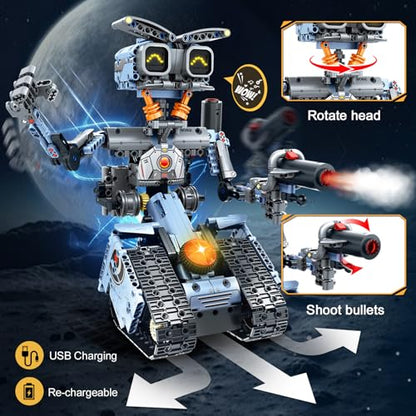 HiWEEGO 5 in 1 Changeable LED Eyes Robot Building Set for 12+ Kids Boy Girl