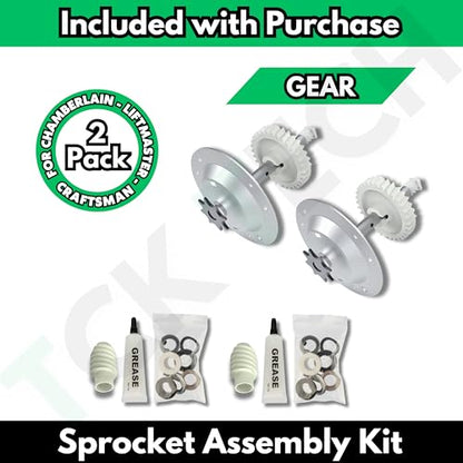 2X Replacement for Liftmaster 41c4220a Gear and Sprocket Kit fits Chamberlain, Sears, Craftsman 1/3 and 1/2 HP Chain Drive Models - color: 2x Gear & Sprocket Kit