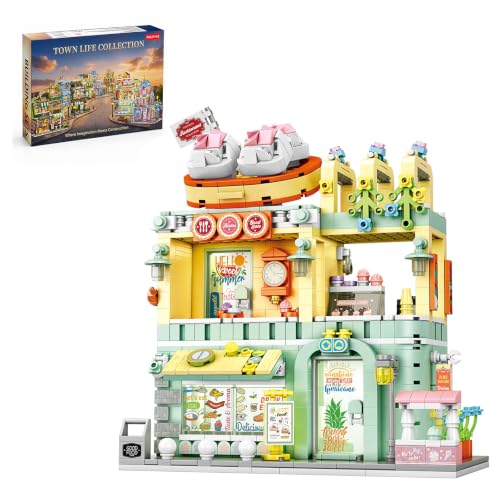 City Street View Building Blocks, Modular Architecture Model - color: Mint