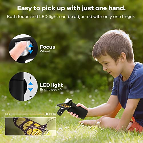 Andonstar AD203 Handheld Digital Microscope, Portable Pocket Microscope - color: Black
