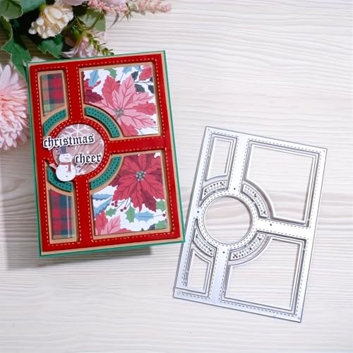 Lapoo Flowers Metal Cutting Die for Scrapbooking - Durable, Cut Stencils for DIY Scrapbook Photo Album Decorative Paper Card, Card Making Supplies (Cross Frame 5.6 x 3.9 in) - style: Cross Frame 5.6 x 3.9 in