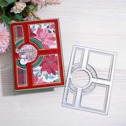 Lapoo Flowers Metal Cutting Die for Scrapbooking - Durable, Cut Stencils for DIY Scrapbook Photo Album Decorative Paper Card, Card Making Supplies (Cross Frame 5.6 x 3.9 in) - style: Cross Frame 5.6 x 3.9 in