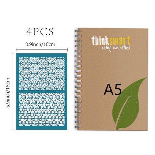 4Pcs 4 Styles Clay Large Silkscreen Leaf Silk Screen Stencils 3.9 x 6 Inch Leaves Pattern Reusable Nylon Printing Stencil for Polymer Clay Wood Fabric Jewelry Making Supplies DIY Crafts - color: Leaf