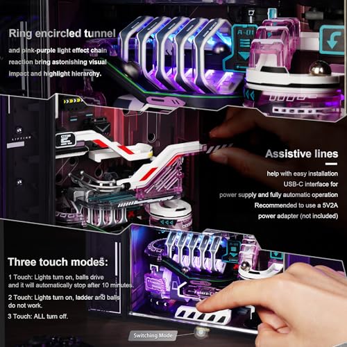 ROKR 3D Puzzles Building Toy Sets Marble Run Model Kits for Adults, 140pcs Brain Teaser STEM Kit for Adult, DIY Hobbies for Men Women,cx (Parallel World MR02S)