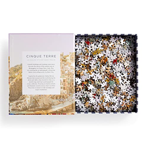 Galison Gray Malin Cinque Terre 1000 Piece Puzzle, Collector Book Box - color: Cinque Terre