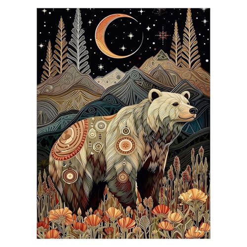 AUKELHJ Bear Diamond Art Kits for Adults, Diamond Painting, 12x16 Inch - color: 10-Bear, size: 12X16 inch