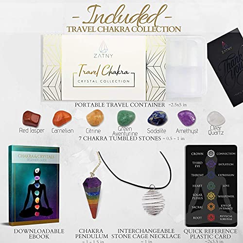 Travel 7 Chakra Set Chakra Crystals and Healing Stones Tumbled Stones Gift