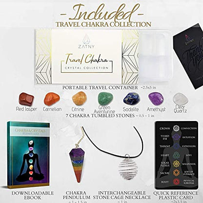 Travel 7 Chakra Set Chakra Crystals and Healing Stones Tumbled Stones Gift