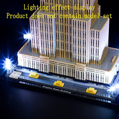 GEAMENT LED Light Kit (Remote Control) Compatible with Lego Empire State Building - Lighting Set for Architecture 21046 (Model Set Not Included)