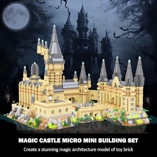 PQKIE Magic Castle Micro Mini Building Set, 2929 Pcs Magic House Model Building Toys, STEM Creative Magic World Office and Home Decor Bricks Kits, Christmas Birthday Gift for Adults Teens Kids 14+ - style: 2929 Pieces