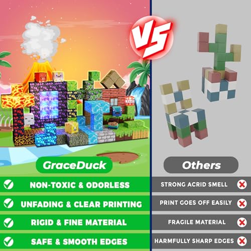 Magnetic Blocks - 150 PCS Dinosaur Volcano Forest Castle Set with Light Up Blocks - Kids Classroom Sensory Toy for Toddlers STEM, Construction Stacking Toy Kids 3+ Boys Easter Basket Stuffers - color: 150pcs Led Glowing Volcano