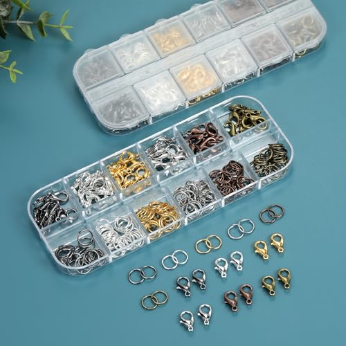 Lobster Claw Clasps and Open Jump Rings Set, 6 Colors Lobster Clasps for Jewelry Making, Keychains and Bracelet (Pack of 2) - size: 8mm, 12mm (Pack of 2)
