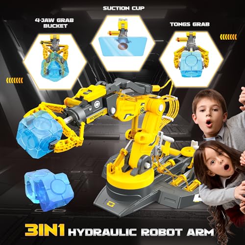 Hydraulic Robot Arm STEM Building Toy, 220 Pcs Engineering Kit