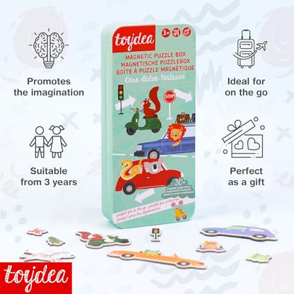 Magnetic Puzzle Box for Kids Ages 3-5, Car Travel Puzzle Game - color: Car