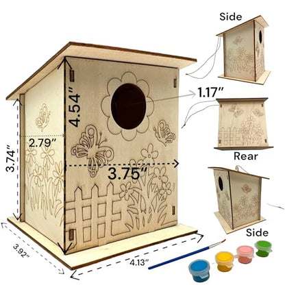 Oojami 12 Pack Birdhouse Kits for Kids – DIY Wooden Bird Houses to Build & Paint, Complete Craft Set with Paints & Brushes, Group Activity for Parties, Classroom, Birthday Gifts