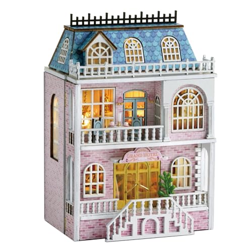 Flever Dollhouse Miniature DIY House Kit Creative Room with Furniture for Romantic Valentine's Gift (Romantic Castle) - color: Romantic Castle