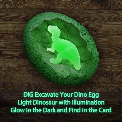 Glow Dino Eggs Dig Kit, 12 Excavation Eggs, STEM Toy 6+ - color: Green Glowing Dinosaur